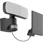 Arcchio Lissano LED-väggspotlight med sensor, Svart, Syntetmaterial, Modern, Solcellslampa utomhus