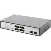 Digitus DN-95140 DN-95140 19 tums nätverkswitch 8 + 2 Port 10 / 100 / 1000 MBit/s PoE-funktion