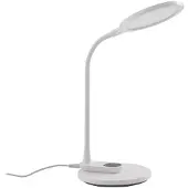 LINDBY LED skrivbordslampa Valtaria , dimbar, Vitt / opal, Arbetsrum / kontor, Syntetmaterial, Modern, LED-bordslampa