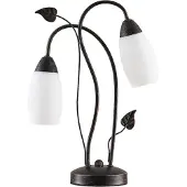 LINDBY Bordslampa Stefania , Brun / rost, Vardagsrum / matsal, Glas, Antik, Bordslampa