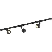 QAZQA Modernt skensystem med 3 spotlights svart 1-fas - Iconic Gissi