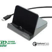 4smarts VoltDock - Laddningsställ - 60 Watt - 3 A - PD, QC (USB-C) - gun metal