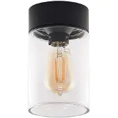 Arcchio Liljana utomhustaklampa, IP65, svart , dimbar, Svart, Glas, Modern, Taklampa