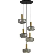 LINDBY Glas pendellampa Hildur , dimbar, Aluminium / grå / zink, Vardagsrum / matsal, Glas, Pendellampa