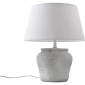 LINDBY Bordslampa Aelith , Vitt / opal, Vardagsrum / matsal, Textil / tyger / siden, Lantlig / rustik, Bordslampa
