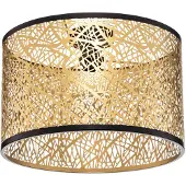 LINDBY Taklampa Yonah , dimbar, Mässing / guld, Vardagsrum / matsal, Textil / tyger / siden, Lantlig / rustik, Taklampa