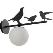 LINDBY Vägglampa utomhus Lintu Bird , dimbar, Svart, Metall, Lantlig / rustik, Utomhusvägglampa
