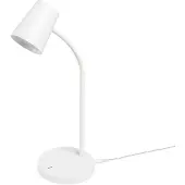 LINDBY LED skrivbordslampa Ailina , dimbar, Vitt / opal, Arbetsrum / kontor, Syntetmaterial, Modern, LED-bordslampa