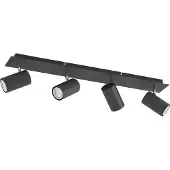 LINDBY takspotlight Joffrey, 70 cm, svart, 4 lampor, GU10 Joffrey , dimbar, Svart, Vardagsrum / matsal, Metall, Modern, Spotlight