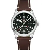 Luminox Air Pilot P-38 Lightning GMT Läderarmband Svart Urtavla Schweizisk Kvarts XA.9521 100M Herrklocka svart