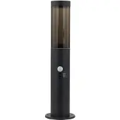 LINDBY Statius sockellampa, antracit, järn, sensor, 45 cm, Svart, Metall, Modern