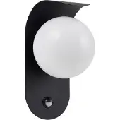 LINDBY Utomhus vägglampa med rörelsesensor Lacie , Svart, Aluminium / grå / zink, Modern