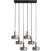 LINDBY Glas pendellampa Hildur , dimbar, Aluminium / grå / zink, Vardagsrum / matsal, Glas, Pendellampa