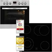 Exquisit 1010164, Keramisk, 4 zone(s), Glass-keramisk, Svart, Rotations-, 59 cm