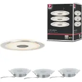 Paulmann Whirl LED-inbyggndslampa 6W 3-pack rund Whirl, dimbar, Aluminium / grå / zink, Vardagsrum / matsal, Aluminium / grå / zink, Modern