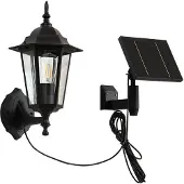 LINDBY LED-solcellslampa Sayata, svart, aluminium, lykta Sayata, Svart, Aluminium / grå / zink, Modern, Solcellslampa utomhus