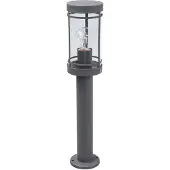 LINDBY Sockellampa Djori, 50 cm, antracit, stål, E27 Djori, Aluminium / grå / zink, Rostfritt stål, Modern, Utomhuslampa
