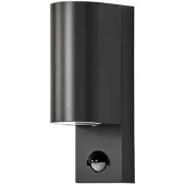 LINDBY Utomhus vägglampa med rörelsesensor Palina , dimbar, Svart, Aluminium / grå / zink, Modern