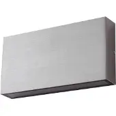 LINDBY LED-utomhusvägglampa Jarte, silver, metall, 17 cm, IP54 Jarte, Förkromad / silver, Aluminium / grå / zink, Modern