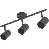 LINDBY takspotlight Jorell, svart, 51 cm, 3 lampor, GU10 Jorell , dimbar, Svart, Arbetsrum / kontor, Metall, Modern, Spotlight