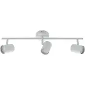 LINDBY takspotlight Jorell, vit, 55 cm, 3 lampor, metall, GU10 Jorell , dimbar, Vitt / opal, Vardagsrum / matsal, Metall, Modern, Spotlight