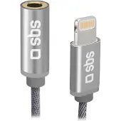 SBS TEADAPTJACKMFIW, 3,5mm, Honkontakt, Lightning, Hankontakt, 0,15 m, Vit