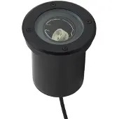 LINDBY golvinbyggnadslampa Cliff, Ø 13 cm, rund, svart Cliff , dimbar, Svart, Syntetmaterial, Modern, Markspotlights