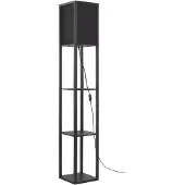 LINDBY Golvlampa Birta , Svart, Vardagsrum / matsal, Trä, Modern, Golvlampa