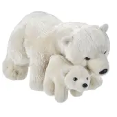 Wild republic Mamma & Baby Isbjörn Plysch, Gosedjur, Present till Barn, 14"