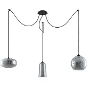 LUCANDE Glas pendellampa Zyli , dimbar, Aluminium / grå / zink, Vardagsrum / matsal, Glas, Vintage, Pendellampa