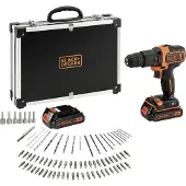 Black & Decker Skruvdragare/borr BDCHD18BAFC-QW; 18 V; 2x1,5 Ah batt.