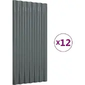vidaXL Takpaneler, 12 St., Pulverlackerat Stål, 80X36 Cm