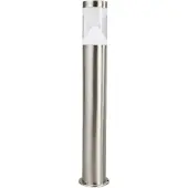 LINDBY LED-väglampa Fabrizio, höjd 56 cm, stål Fabrizio, Aluminium / grå / zink, Rostfritt stål, Modern