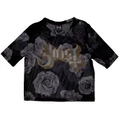 Ginza.se Ghost: Ladies Crop Top/Logo & Roses (Black) (Mesh) (XX-Small)