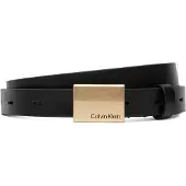 Calvin Klein Full Grain Leather Plaque Buckle Belt