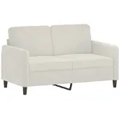 vidaXL 2-sitssoffa gräddvit 120 cm sammet