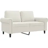 vidaXL 2-sitssoffa gräddvit 120 cm sammet