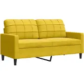 vidaXL 2-sitssoffa gul 140 cm sammet
