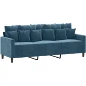 vidaXL 3-sitssoffa blå 180 cm sammet