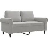 vidaXL 2-sitssoffa ljusgrå 120 cm sammet