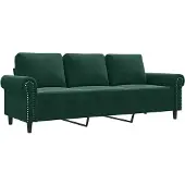 vidaXL 3-sitssoffa mörkgrön 180 cm sammet