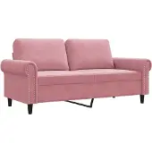 vidaXL Soffa 2-sits rosa 140 cm sammet