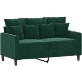 vidaXL Soffa 2-sits mörkgrön 120 cm sammet