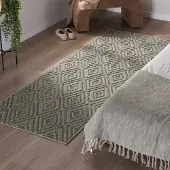 FRAAI Löpare | Hidde 3D Diamond grön hos Volero | 80x350cm | Återvunnen polyester | Ränder | Löpare |
