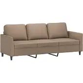 vidaXL 3-sitssoffa cappuccino 180 cm konstläder