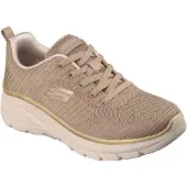 SKECHERS för kvinnor. 150384 Slip-Ins sneakers: Fashion Fit 2.0 - Moonlight Glow brun (41), Tyg, Karta, 3 till 5 cm, Nyckelband, Casual, Tau