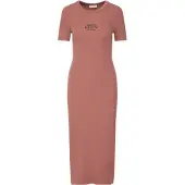 Calvin Klein Ribbed Cotton Logo Midi Dress