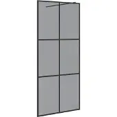 vidaXL Walk-in Duschvägg Svart 90 x 195 cm härdat glas