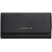 Tommy Hilfiger Metallic Logo Textured Flap Wallet