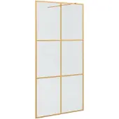 vidaXL Walk-in Duschvägg Guld 100 x 195 cm härdat glas